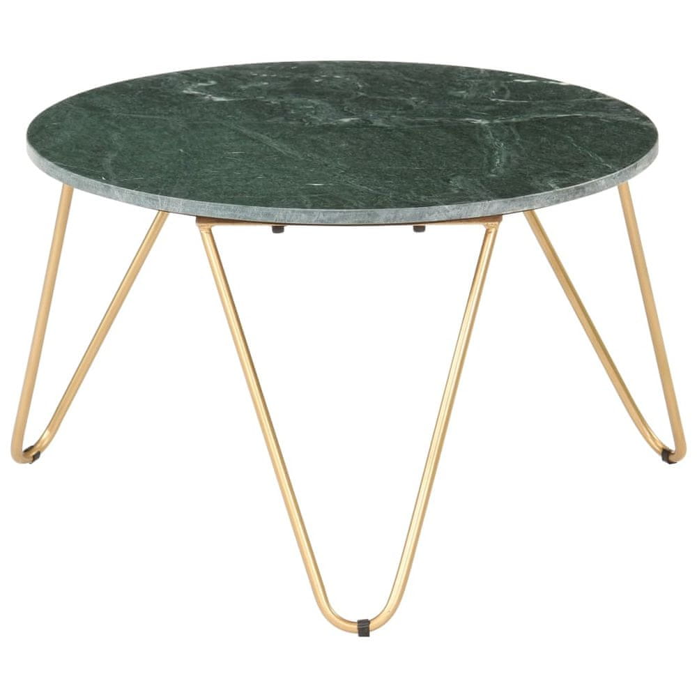 Vidaxl Konferenčný stolík zelený 65x65x42 cm pravý kameň s mramorovou textúrou